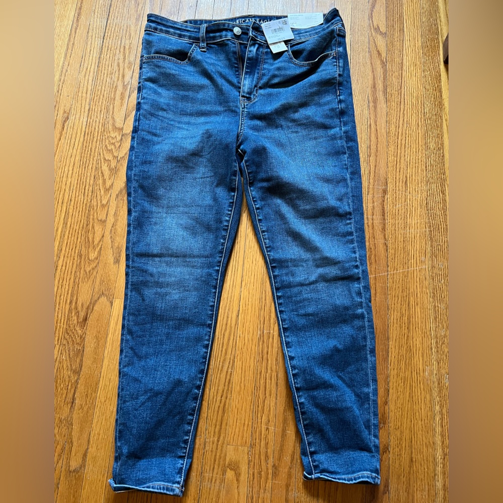 American Eagle Outfitters Medium Wash Next Level Denim Jeans 12 x-short